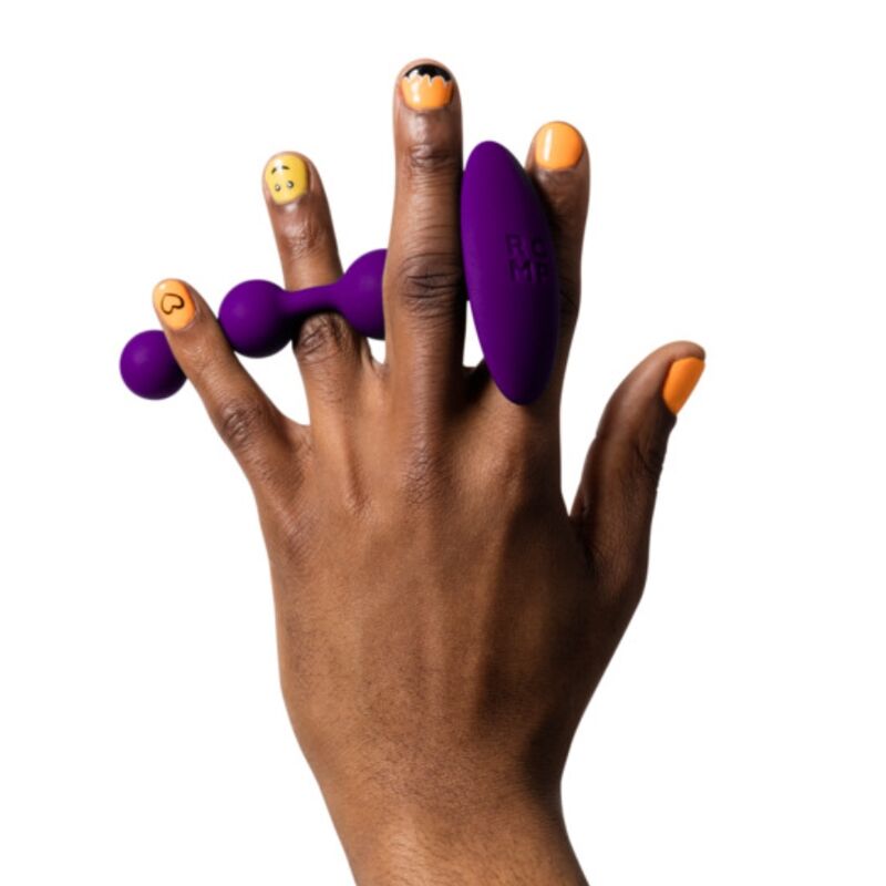 Perles anales en silicone flexible violettes 12,5 cm — ROMP