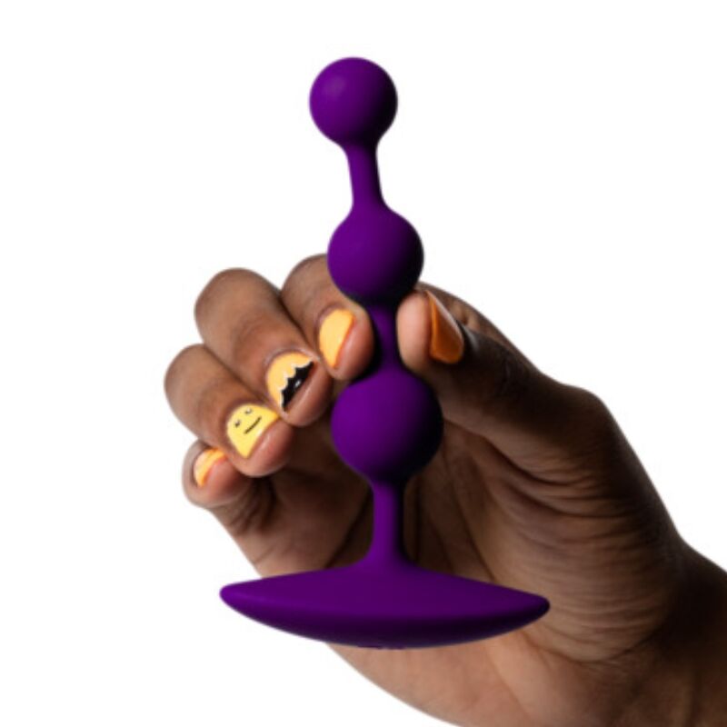 Perles anales en silicone flexible violettes 12,5 cm — ROMP