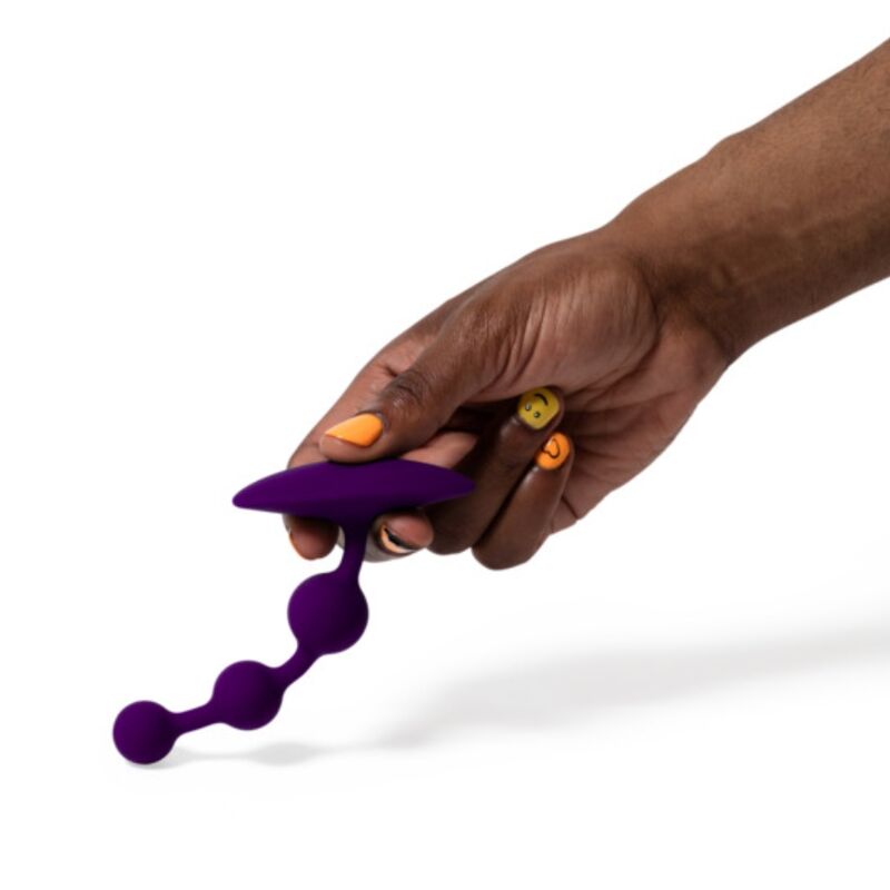Perles anales en silicone flexible violettes 12,5 cm — ROMP