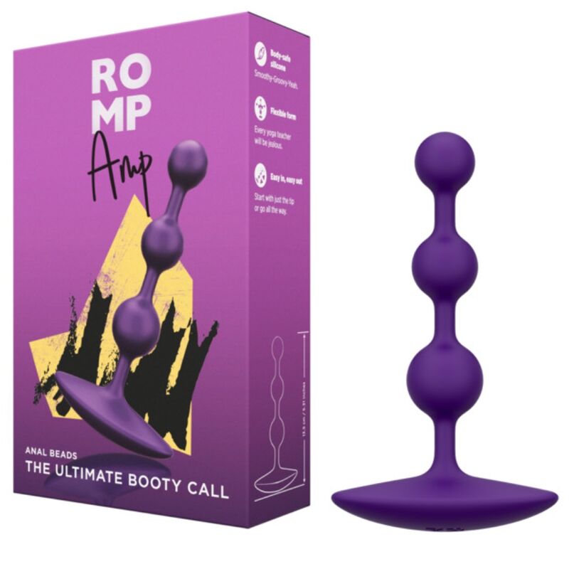 Perles anales en silicone flexible violettes 12,5 cm — ROMP