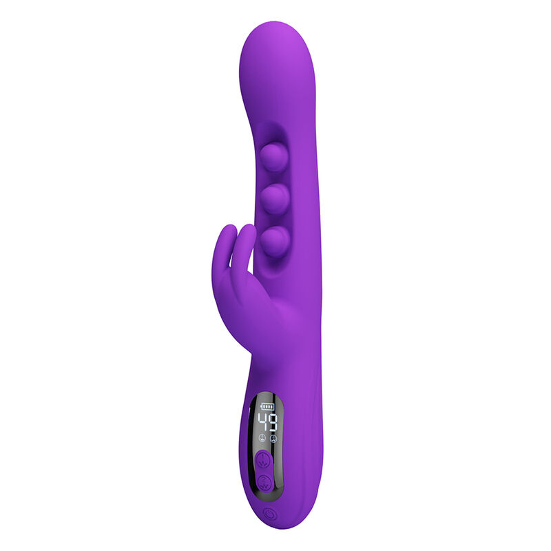 PRETTY LOVE - VIBRATEUR LAPIN SABIEN AVEC STIMULATION PAR TAPOTEMENTS ET LED VIOLETTE