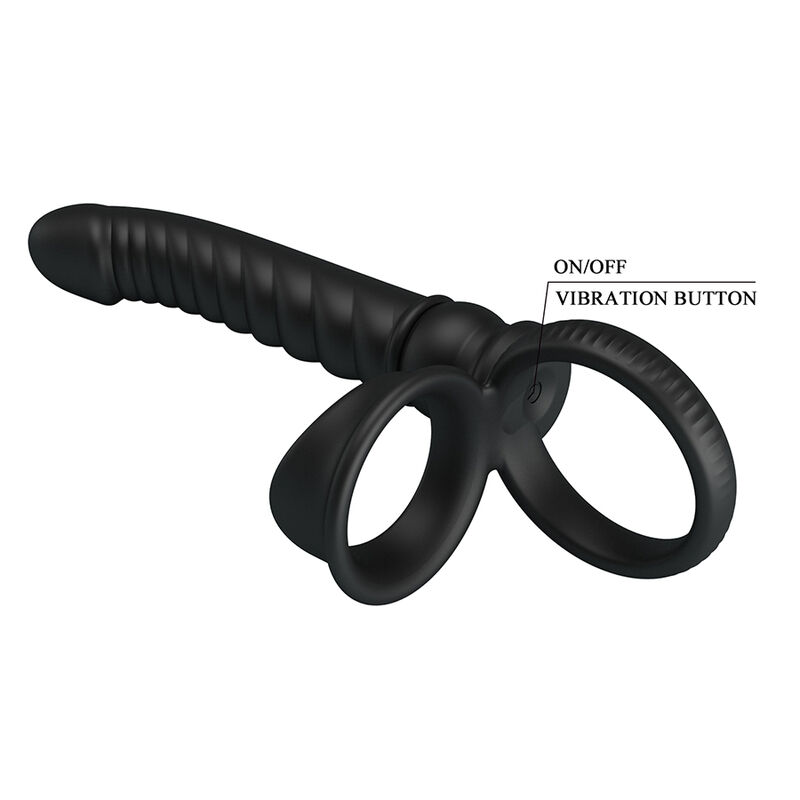 PRETTY LOVE - VIBRATEUR ANAL MERRITT AVEC ANNEAU ET VIBRATION NOIR