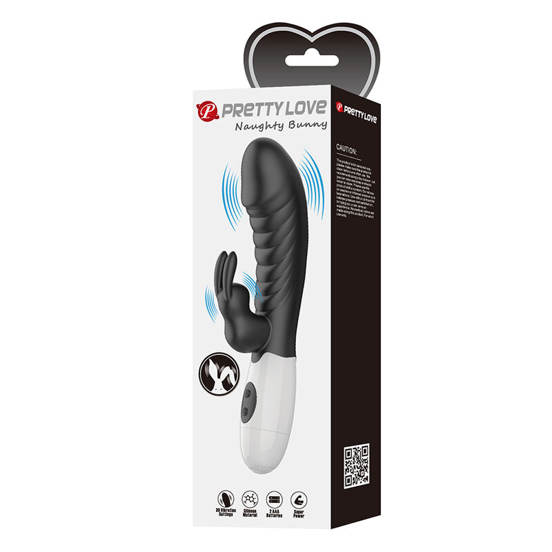 PRETTY LOVE - VIBRATEUR LAPIN NAUGHTY BUNNY 30 FONCTIONS NOIR