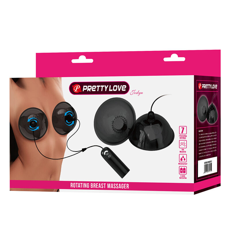 PRETTY LOVE - STIMULATEUR DE TÉTONS ROTATIF À SUCCION NOIR