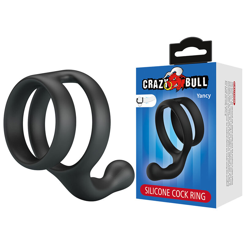 CRAZY BULL - YANCY DOUBLE ANNEAU DE PÉNIS ET DE TESTICULES NOIR