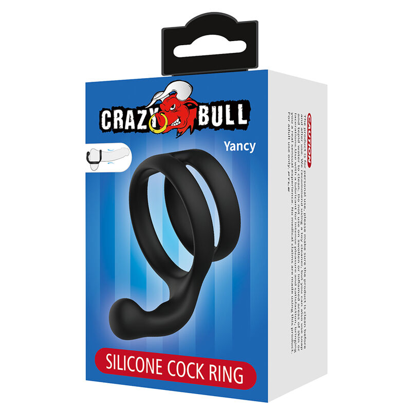 CRAZY BULL - YANCY DOUBLE ANNEAU DE PÉNIS ET DE TESTICULES NOIR
