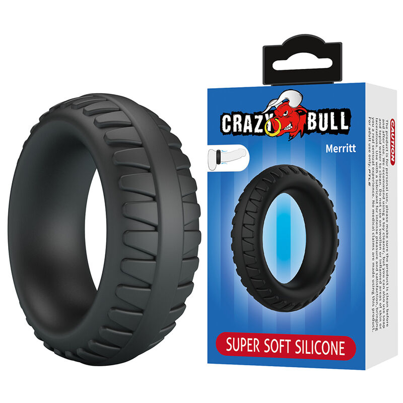 CRAZY BULL - MERRITT ANNEAU PÉNAL EN SILICONE TEXTURÉ NOIR