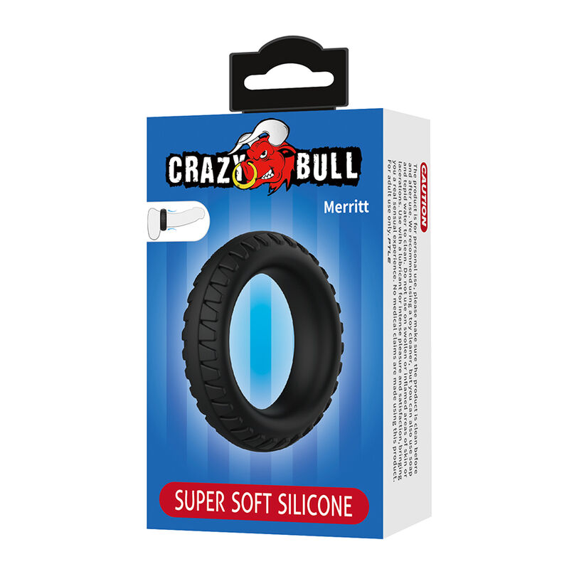 CRAZY BULL - MERRITT ANNEAU PÉNAL EN SILICONE TEXTURÉ NOIR
