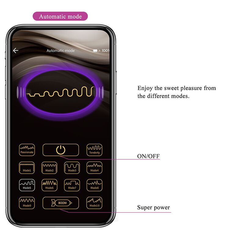 PRETTY LOVE - VIBRATEUR ŒUF À PROFONDEUR KLAY CONTRÔLÉ PAR APPLICATION VIOLET