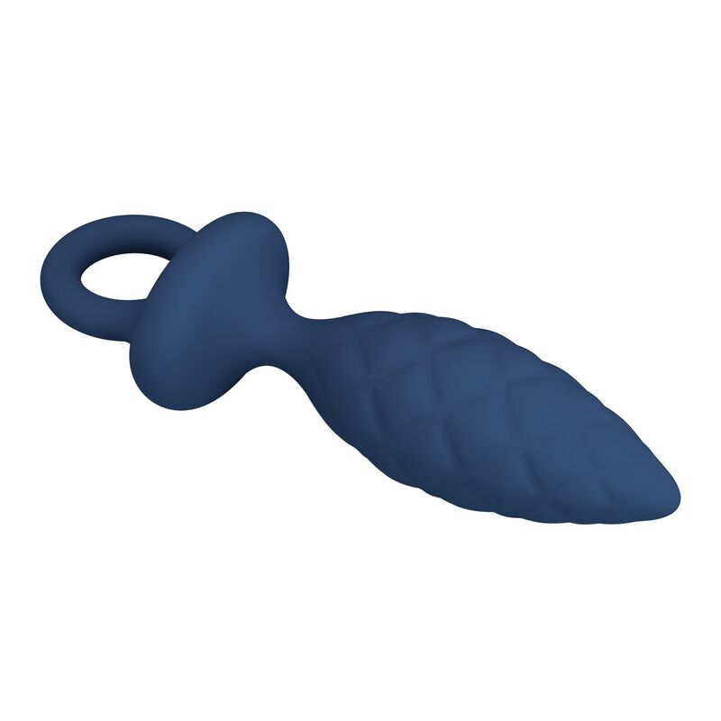 MR PLAY - PLUG ANAL TEXTURÉ AVEC ANNEAU BLEU S