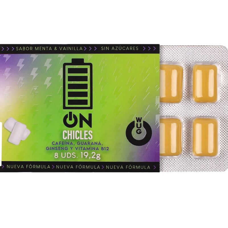 Chewing-gum fonctionnel caféine-guarana, saveur menthe-vanille — WUG GUM