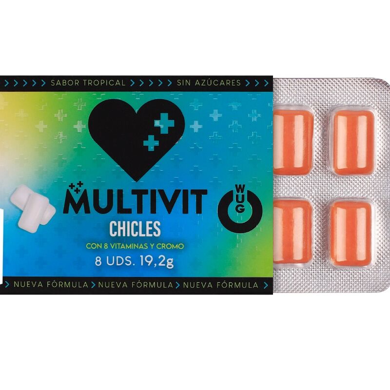 Gomme à mâcher multivitaminée fonctionnelle saveur tropicale — WUG GUM