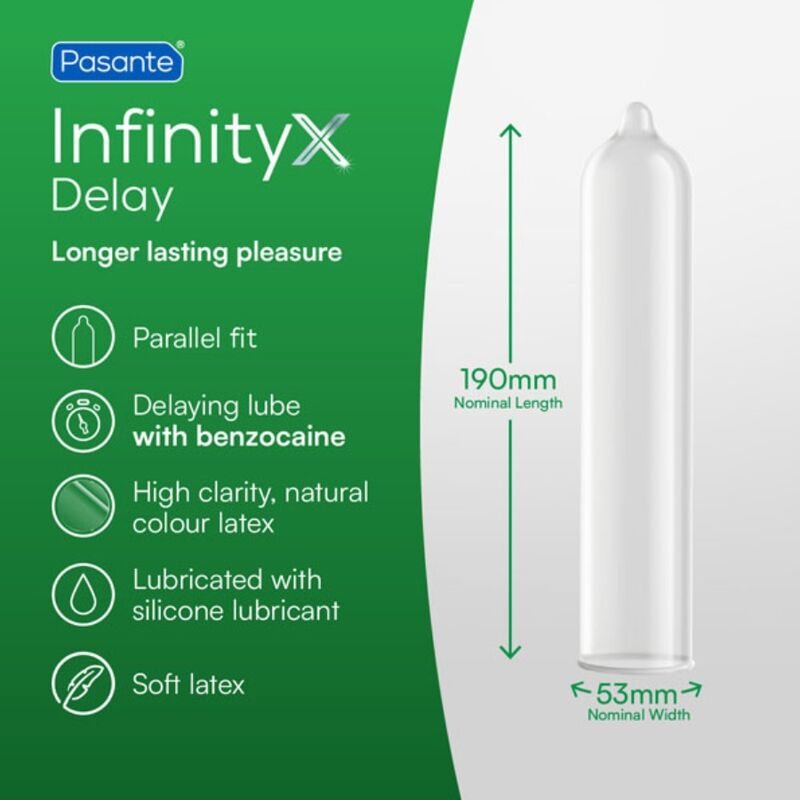 PASANTE - PRÉSERVATIFS DELAY INFINITY 12 UNITÉS