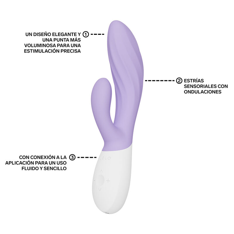LELO - INA TWIST DOUBLE VIBRATEUR LAPIN POUR LE POINT G ET LE CLITORIS LAVANDE