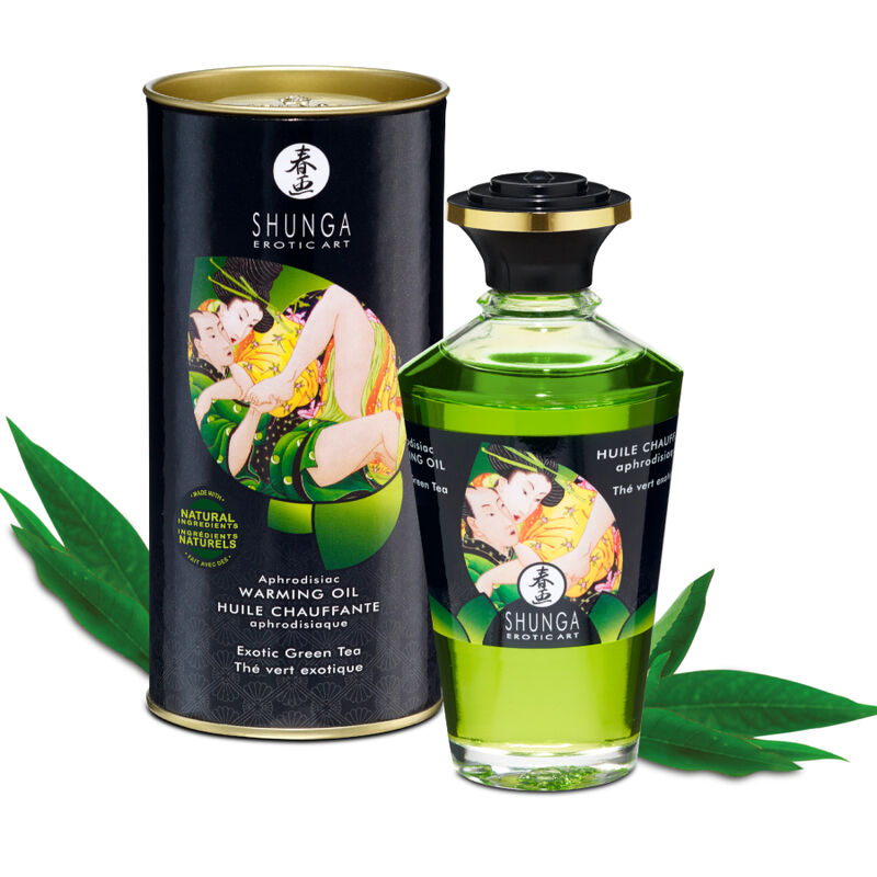Huile de massage chauffante bio au thé vert — SHUNGA OILS
