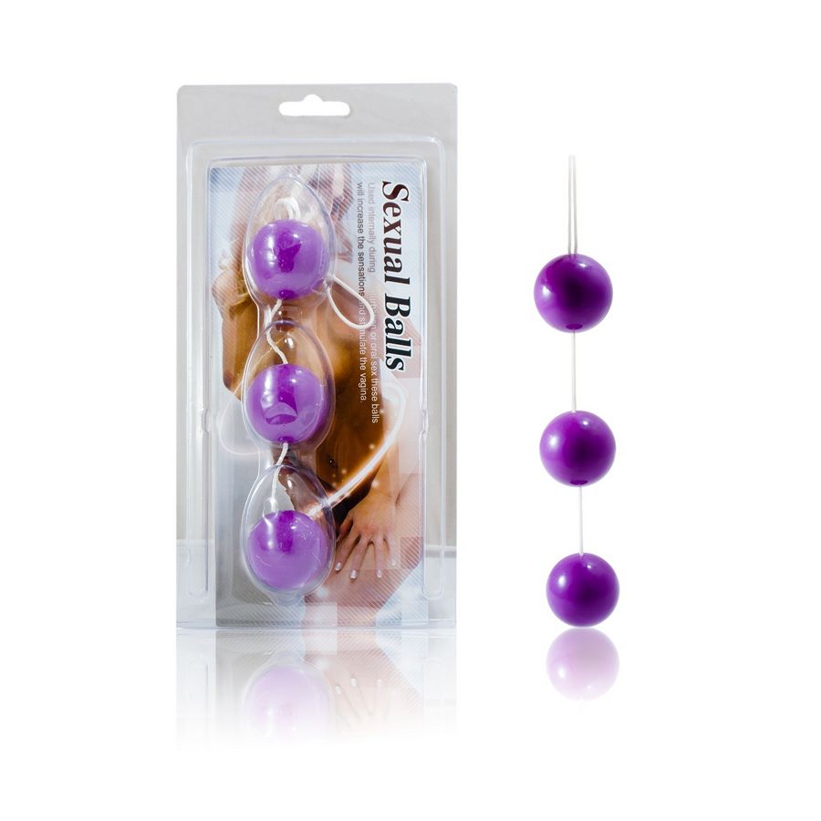 Set de 3 boules anales en ABS doux lilas — BAILE STIMULATING