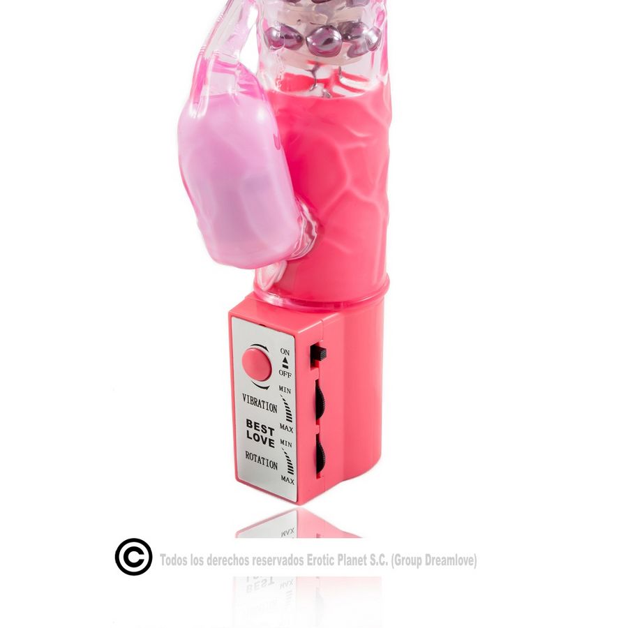 Rotateur lapin rose avec superstimulateur — BAILE ROTATIONS