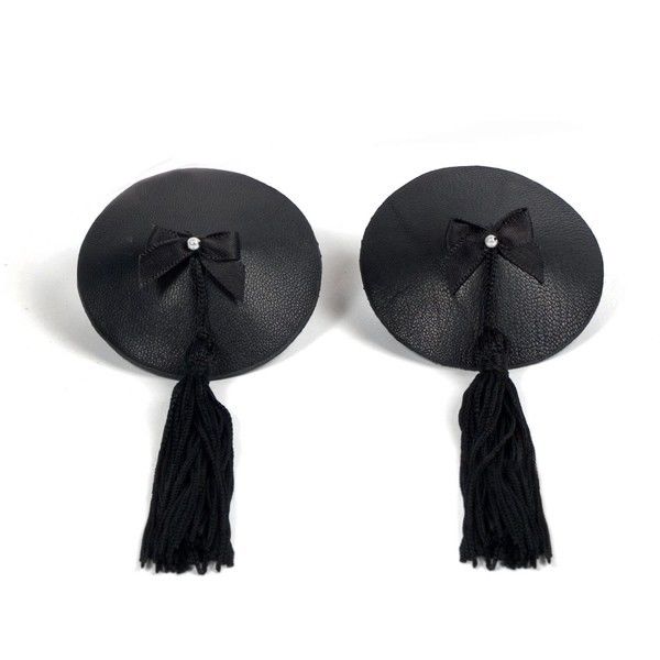 Cache-mamelons noirs à pompons — Bijoux Burlesque Pasties