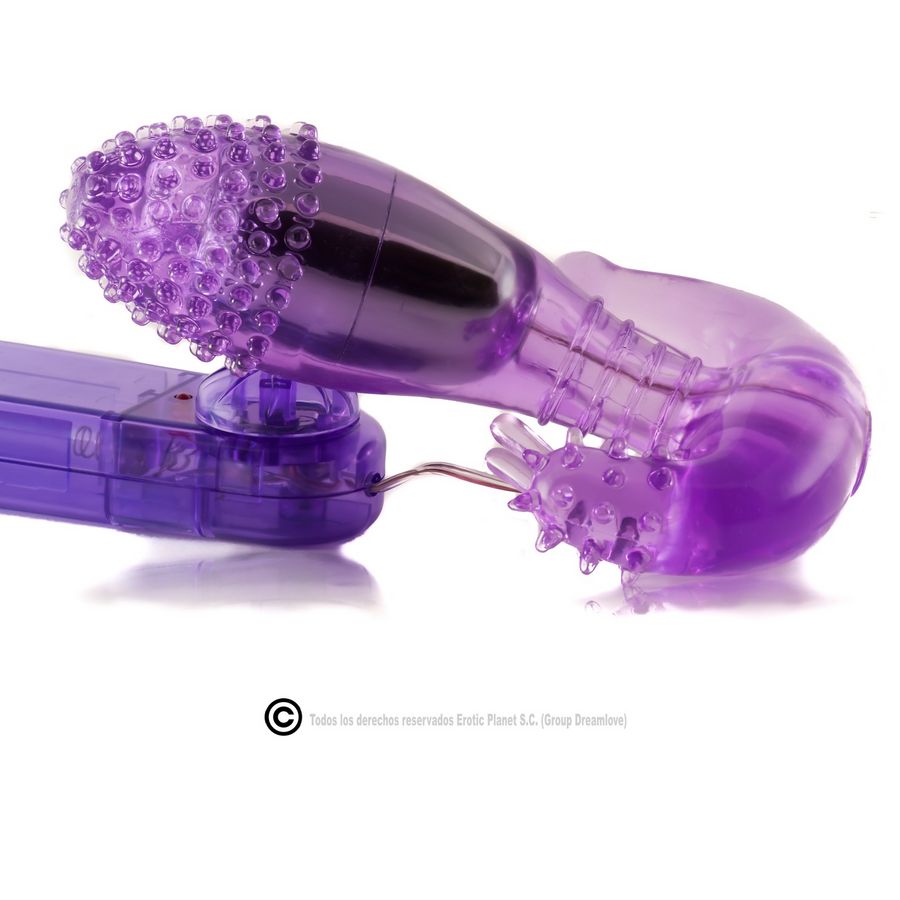 Stimulateur double vagin-anal vibrant lilas — BAILE