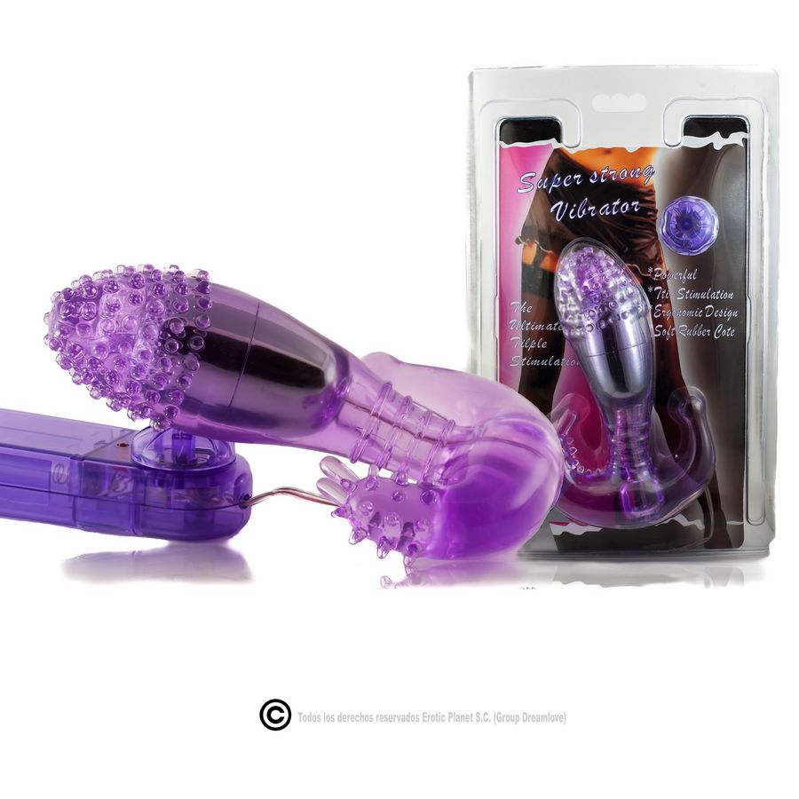 Stimulateur double vagin-anal vibrant lilas — BAILE