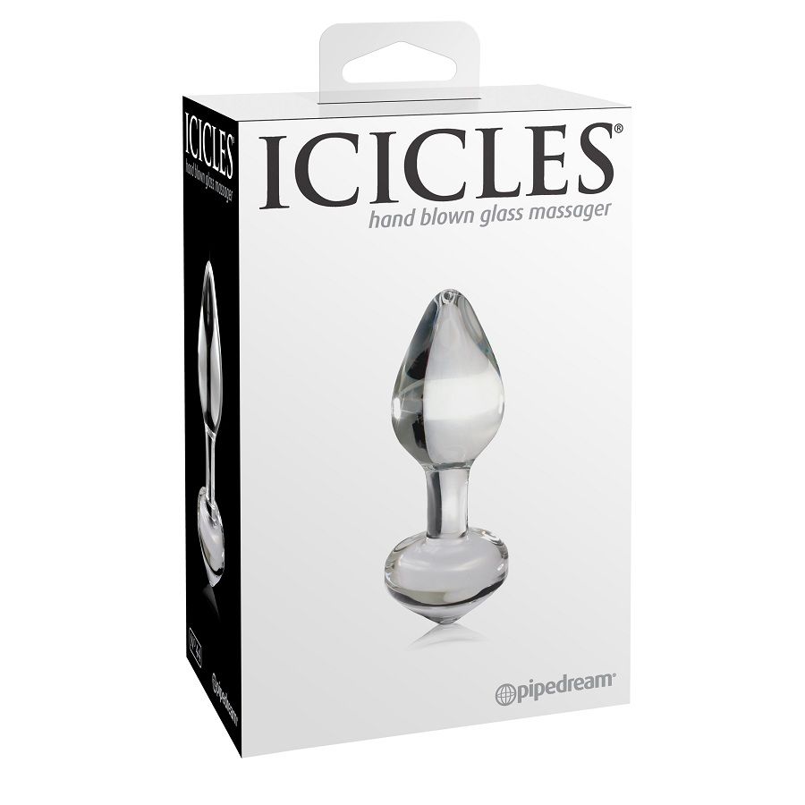 Plug anal en verre transparent courbe — ICICLES