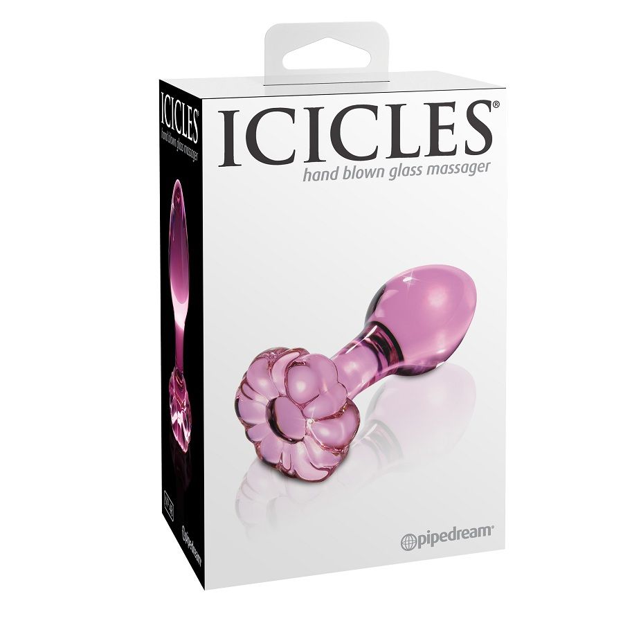 Masseur de cristal anal courbe — ICICLES