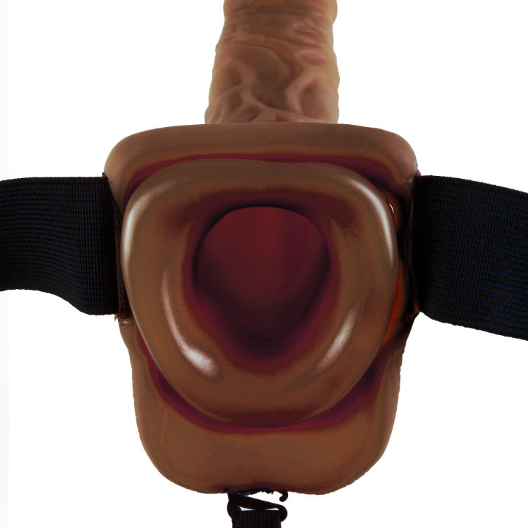 Ceinture creuse à gode réaliste avec boules marron — FETISH FANTASY SERIES