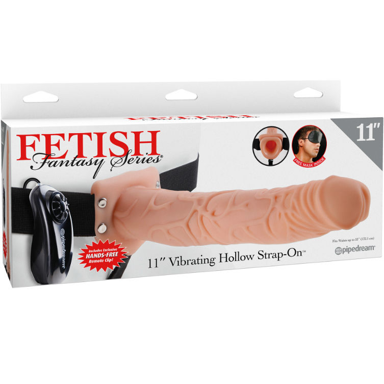 Cinturino vibrante con dildo cavo con perline 27,9 cm — FETISH FANTASY SERIES
