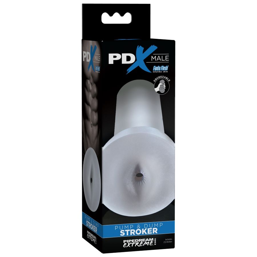 Masturbateur transparent texturé compressible — PDX MALE