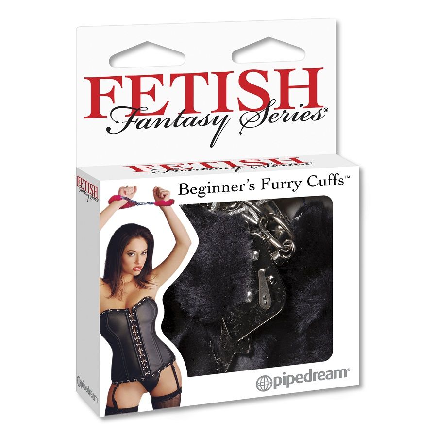 Manchons de contrainte en fourrure noire — FETISH FANTASY SERIES