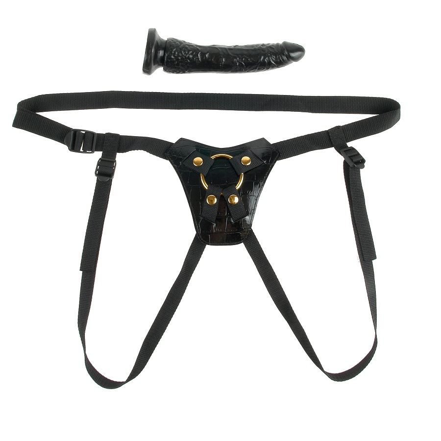 Harnais ceinture ajustable avec gode réaliste — FETISH FANTASY GOLD
