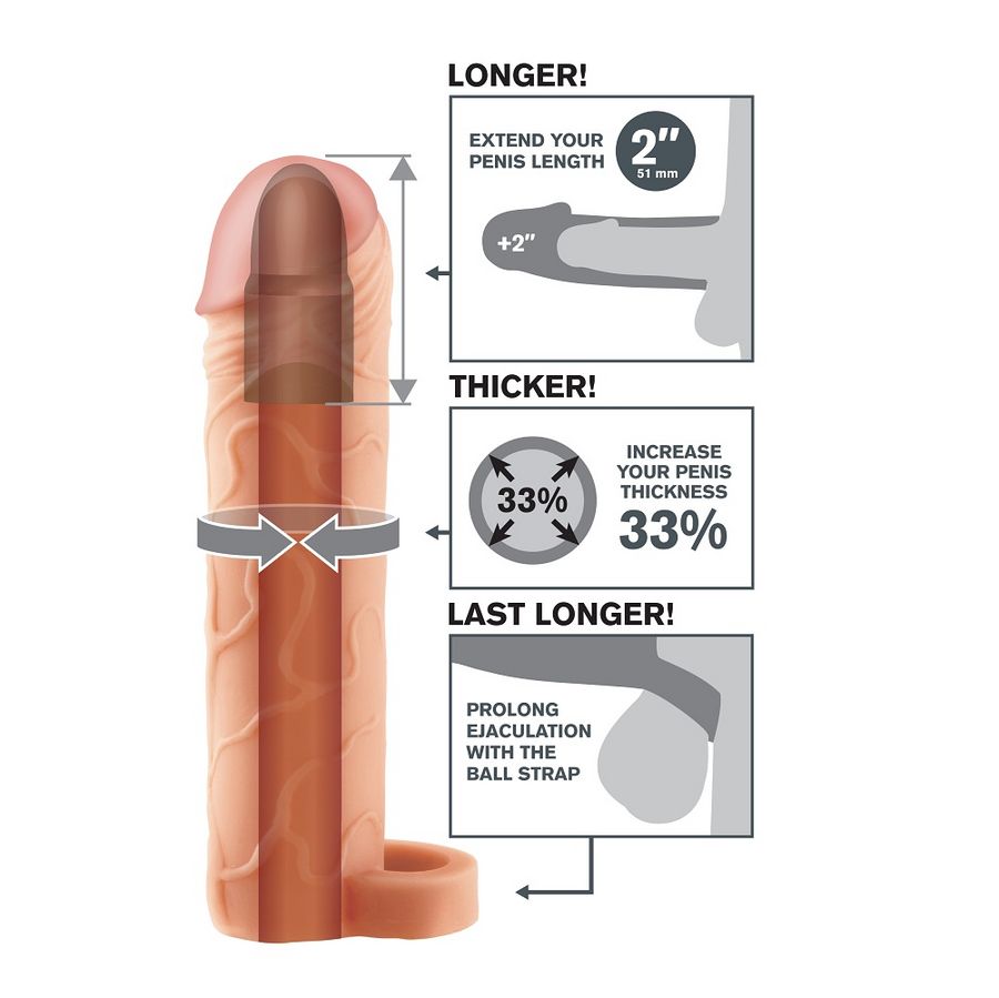Extension pénienne Perfect 2 avec sangle testiculaire — FANTASY X-TENSIONS