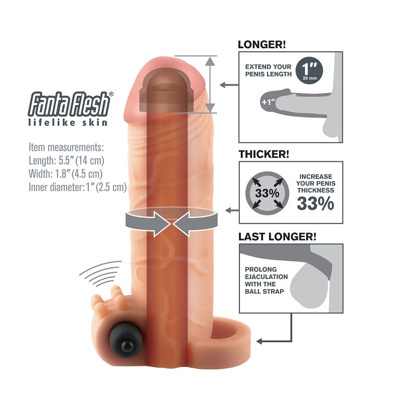 Extension vibrante Real Feel 1 pouce — Fantasy X-Tensions
