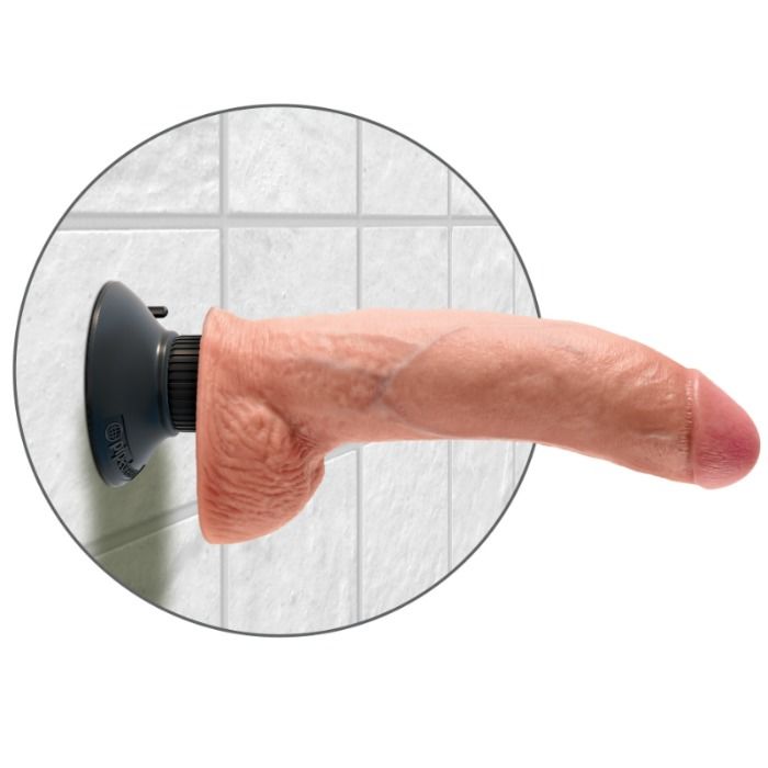 Gode vibrant ultra-réaliste avec testicules 23 cm — KING COCK