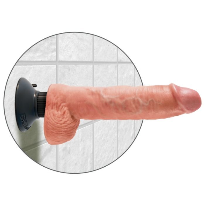 Gode vibrant réaliste avec testicules 25.5 cm — KING COCK