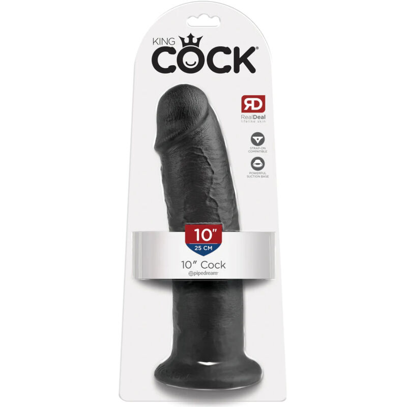 Gode réaliste noir 25 cm — KING COCK