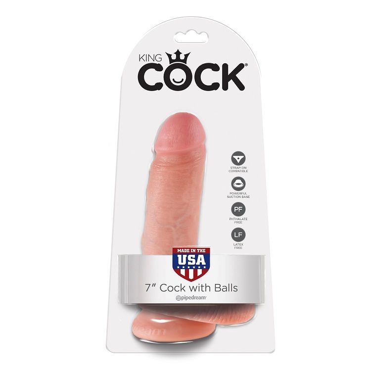 Gode réaliste 17,8 cm avec couilles — KING COCK
