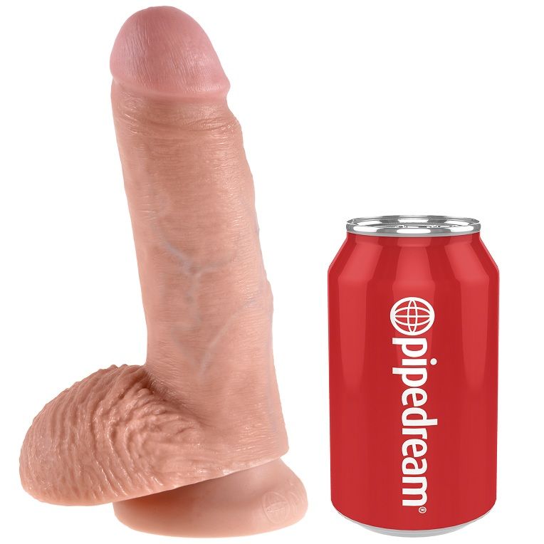 Gode réaliste 17,8 cm avec couilles — KING COCK