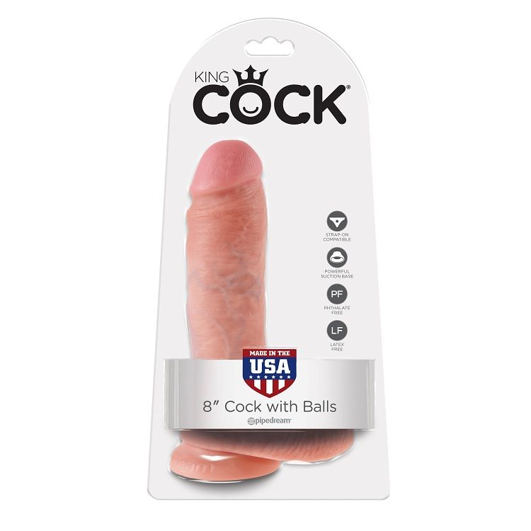 Gode réaliste avec boules 20,3 cm — KING COCK