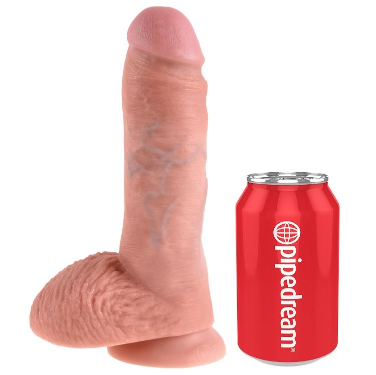 Gode réaliste avec boules 20,3 cm — KING COCK