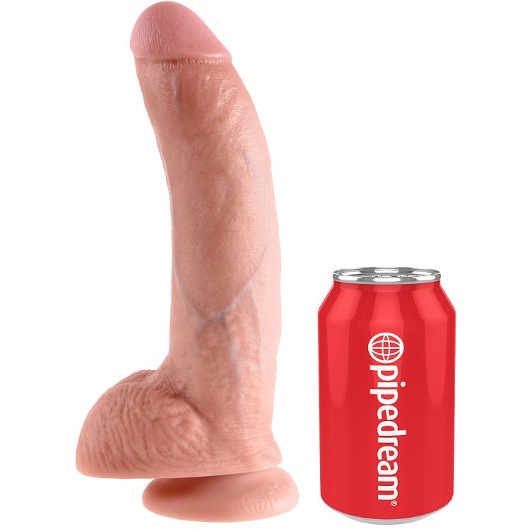 Gode réaliste avec ventouse et boules 22,9 cm — KING COCK