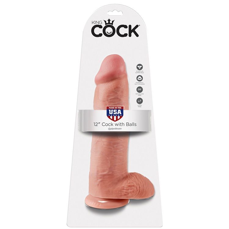 Gode réaliste avec boules 30,5 cm — KING COCK