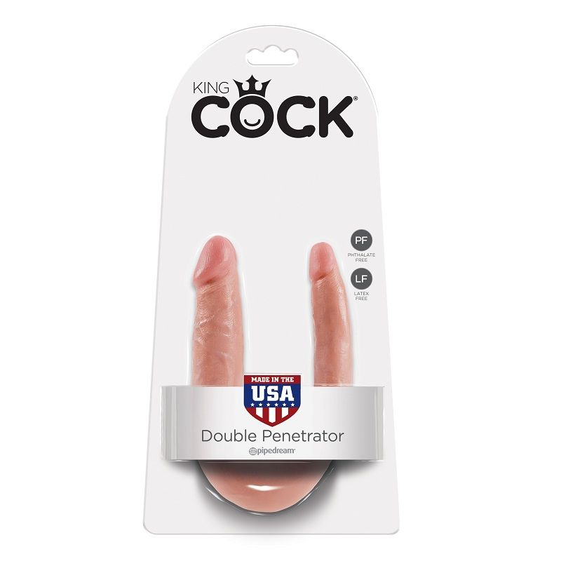 Gode double pénétration réaliste 12.7 cm naturel — KING COCK