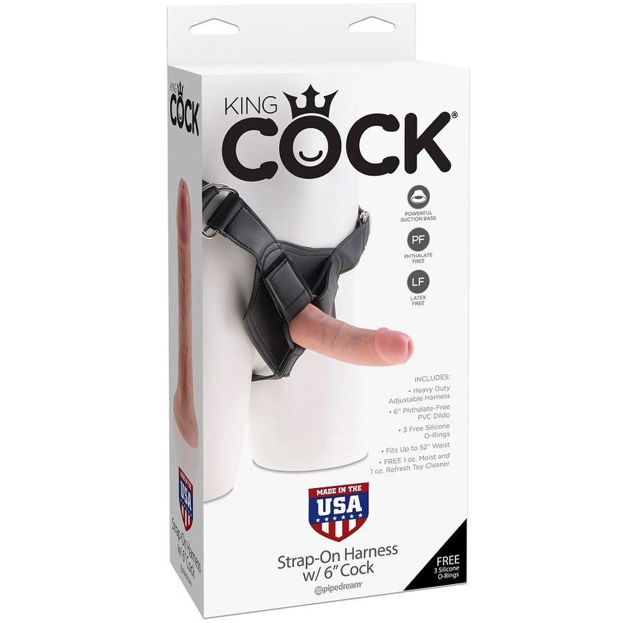Harnais avec gode réaliste 15,2 cm — KING COCK