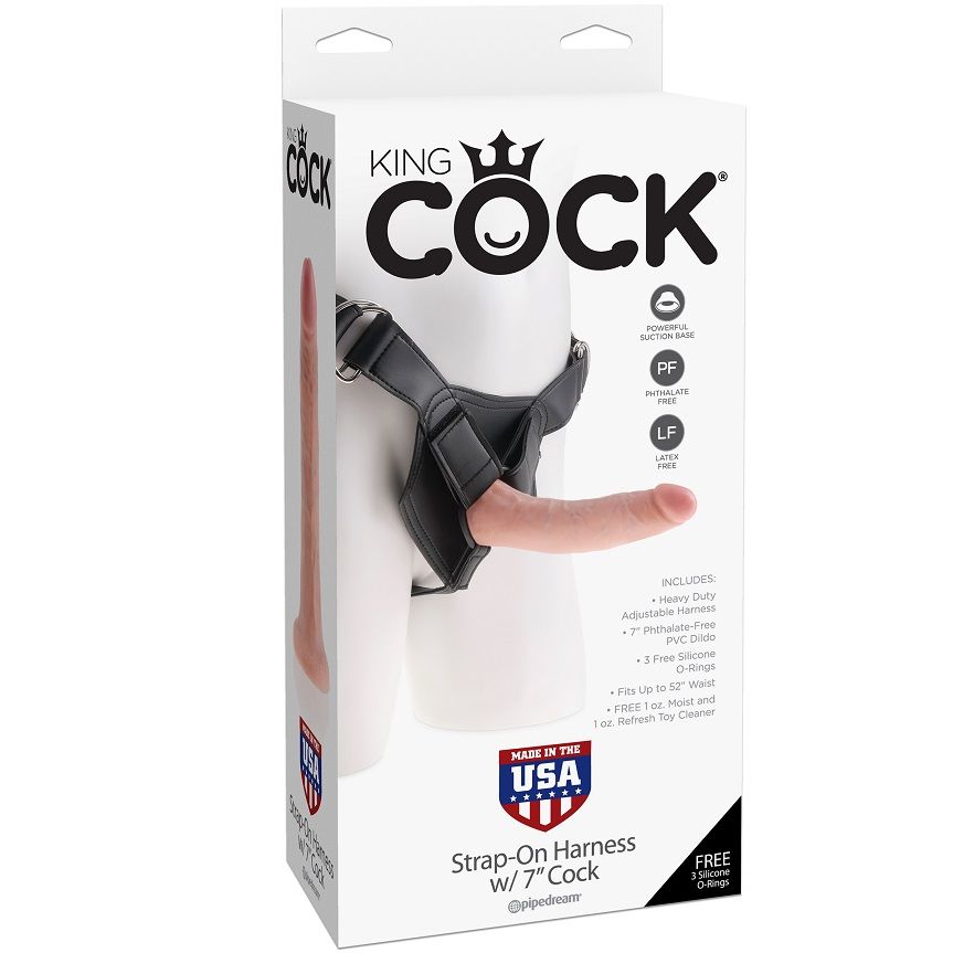 Harnais avec pénis réaliste 17,8 cm — KING COCK