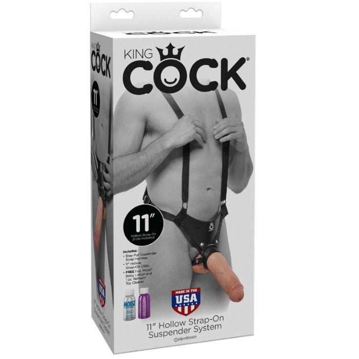 Harnais avec gode creux extra-long de 28 cm — KING COCK