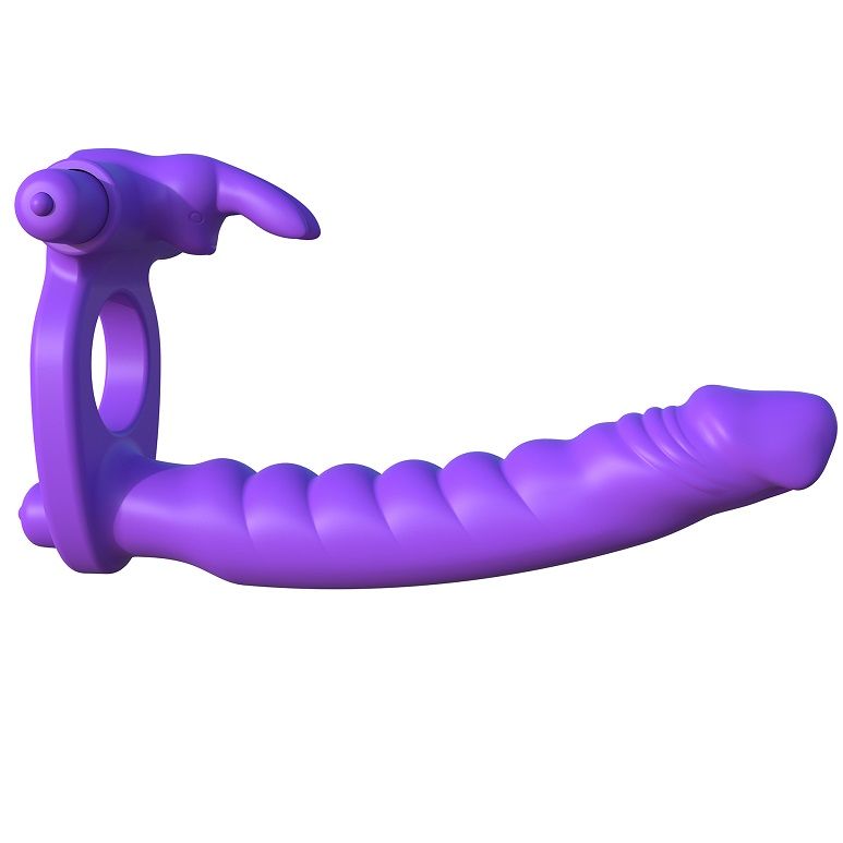 Anneau vibrant double stimulation lapin en silicone — FANTASY C-RINGZ