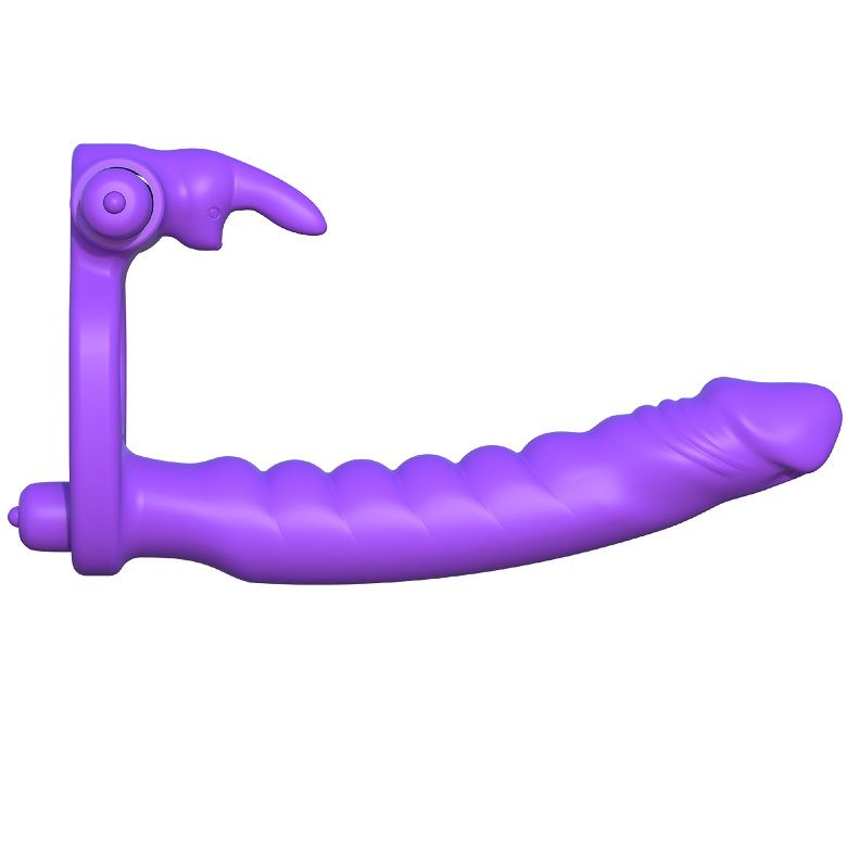 Anneau vibrant double stimulation lapin en silicone — FANTASY C-RINGZ