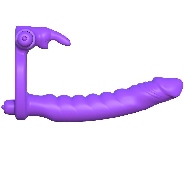 Anneau vibrant double stimulation lapin en silicone — FANTASY C-RINGZ