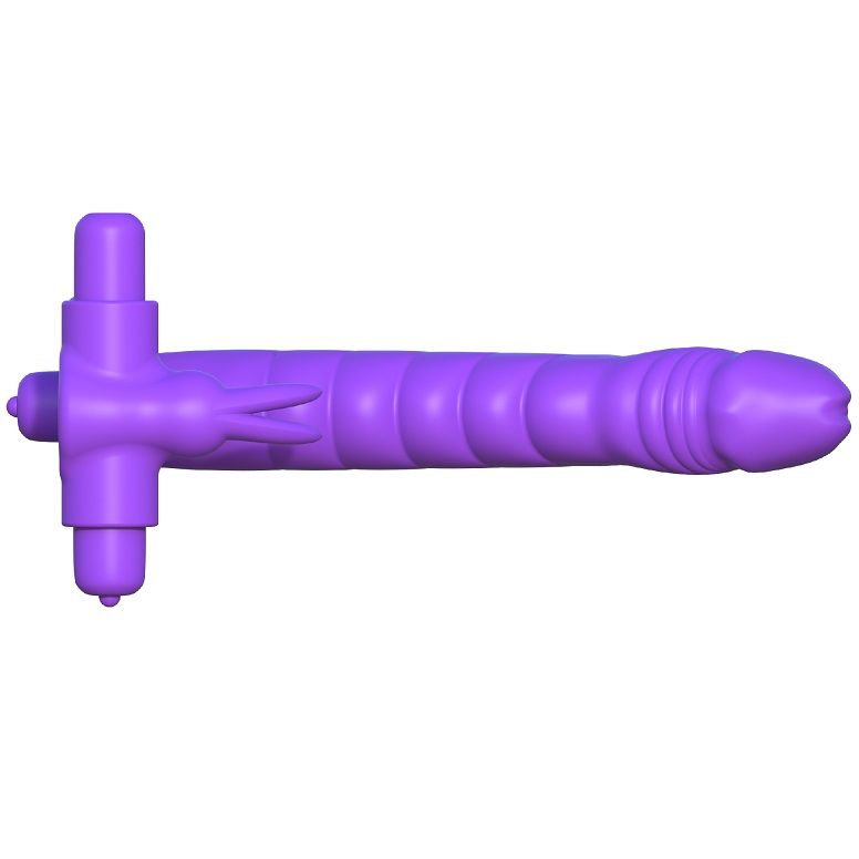 Anneau vibrant double stimulation lapin en silicone — FANTASY C-RINGZ